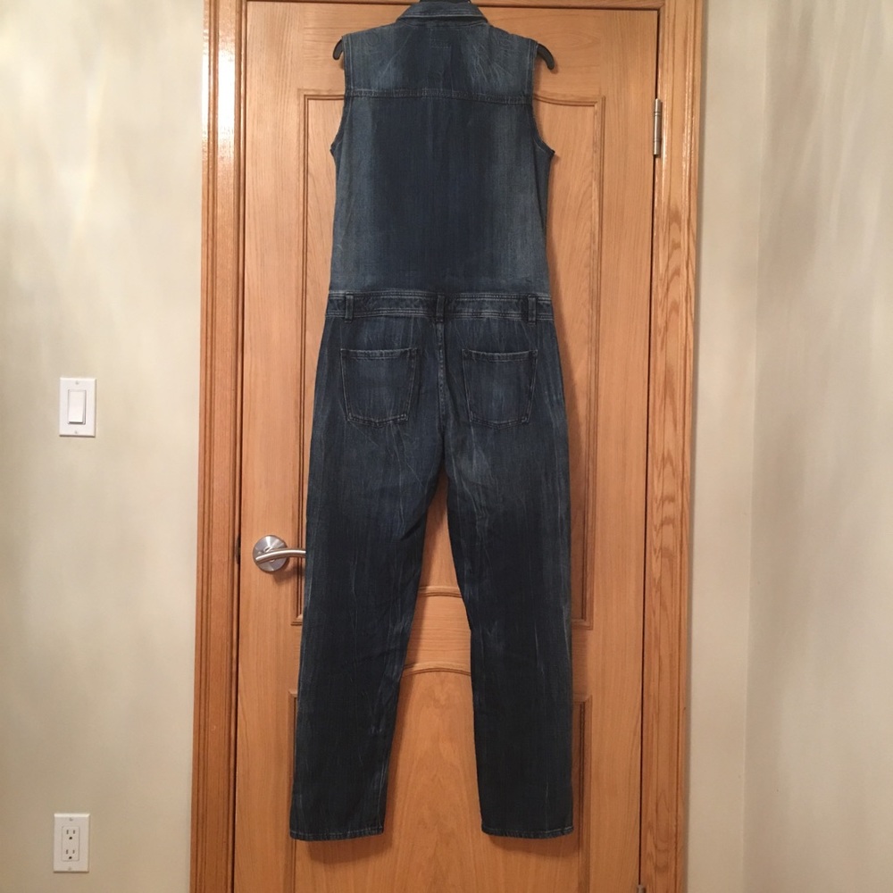 J Crew Sleeveless Denim Selvedge Jumpsuit Sz S - Picture 4 of 8